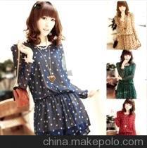 代理D16053新款春裝圓點(diǎn)連身裙 服裝代理代銷的機(jī)遇與前景